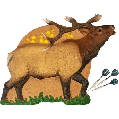 Rinehart Game Room Dartboard Bull Elk - Perfect for Family Fun