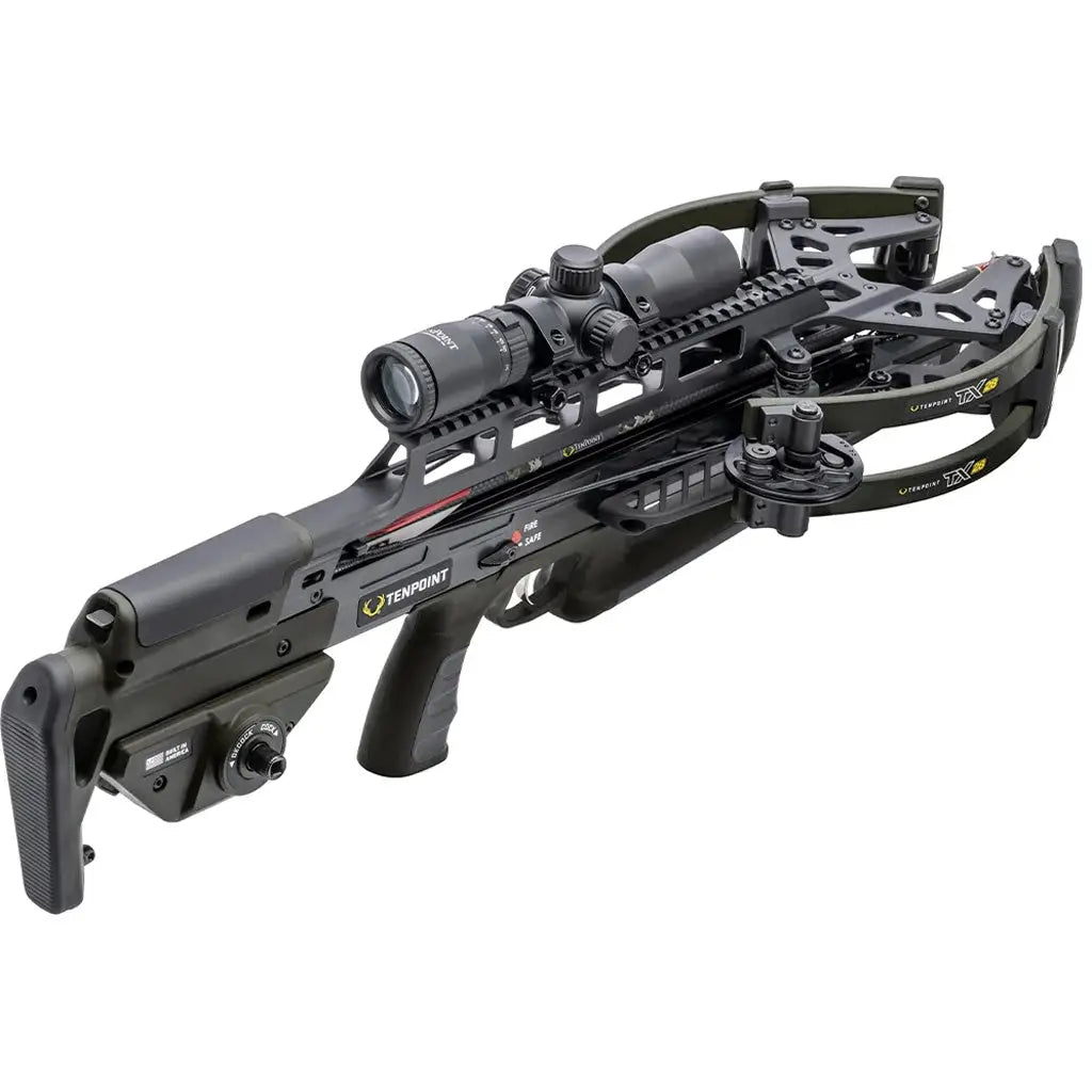 TenPoint TX 28 Crossbow Package with ACUslide and MAXX Rangemaster 100 Scope - Moss Green