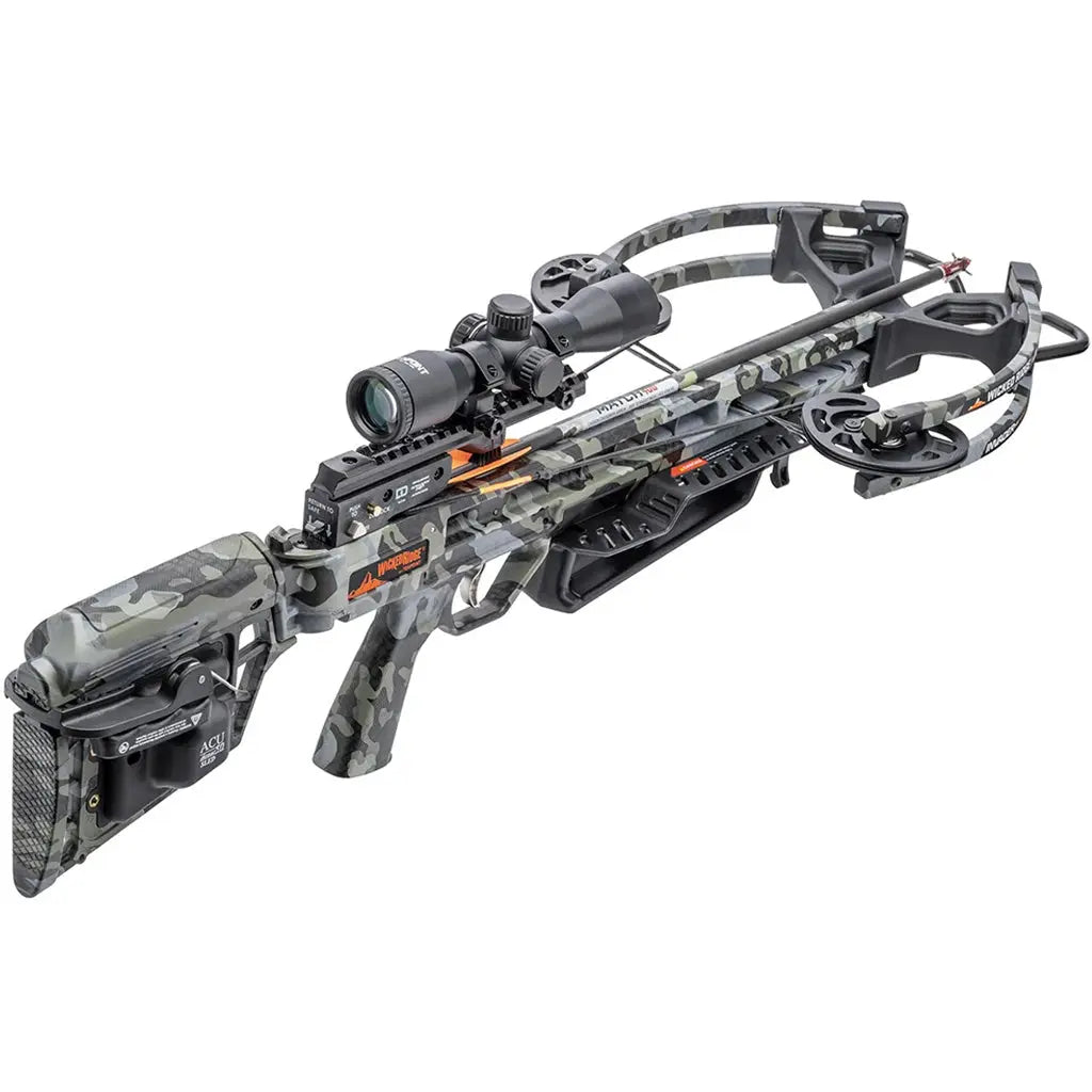 Wicked Ridge Invader M1 De-Cock Crossbow Package with ACU50 Sled and Pro View 400 Scope in Peak Camo