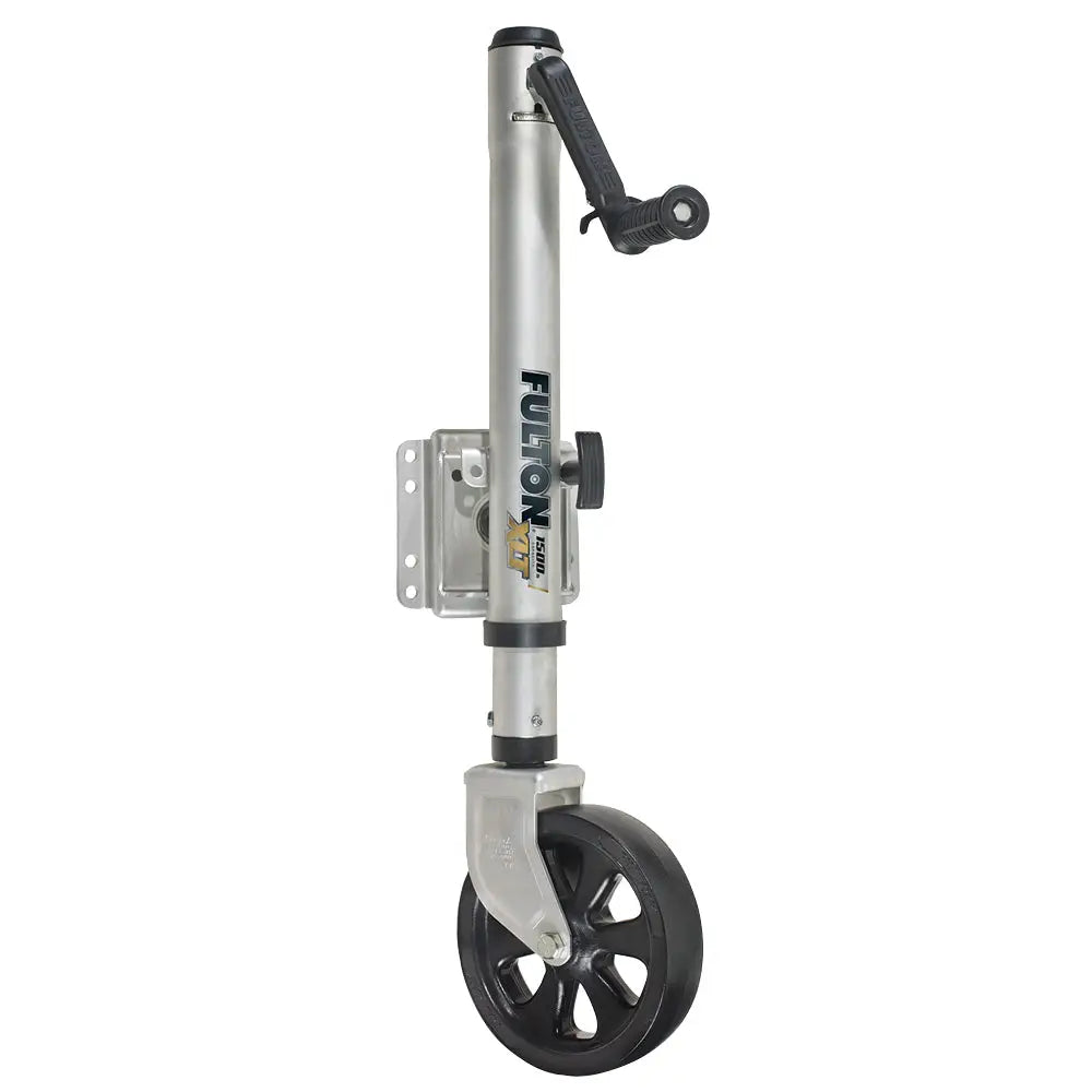 Fulton XLT 1500 lbs. Swing Away Bolt-On Jack w/12" Travel &amp; 8" Poly Wheel - Sharkskin Finish [141133]