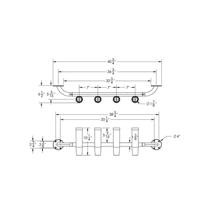 TACO 4-Rod Transom Mount Rod Rack [F31-3504BSA-1]