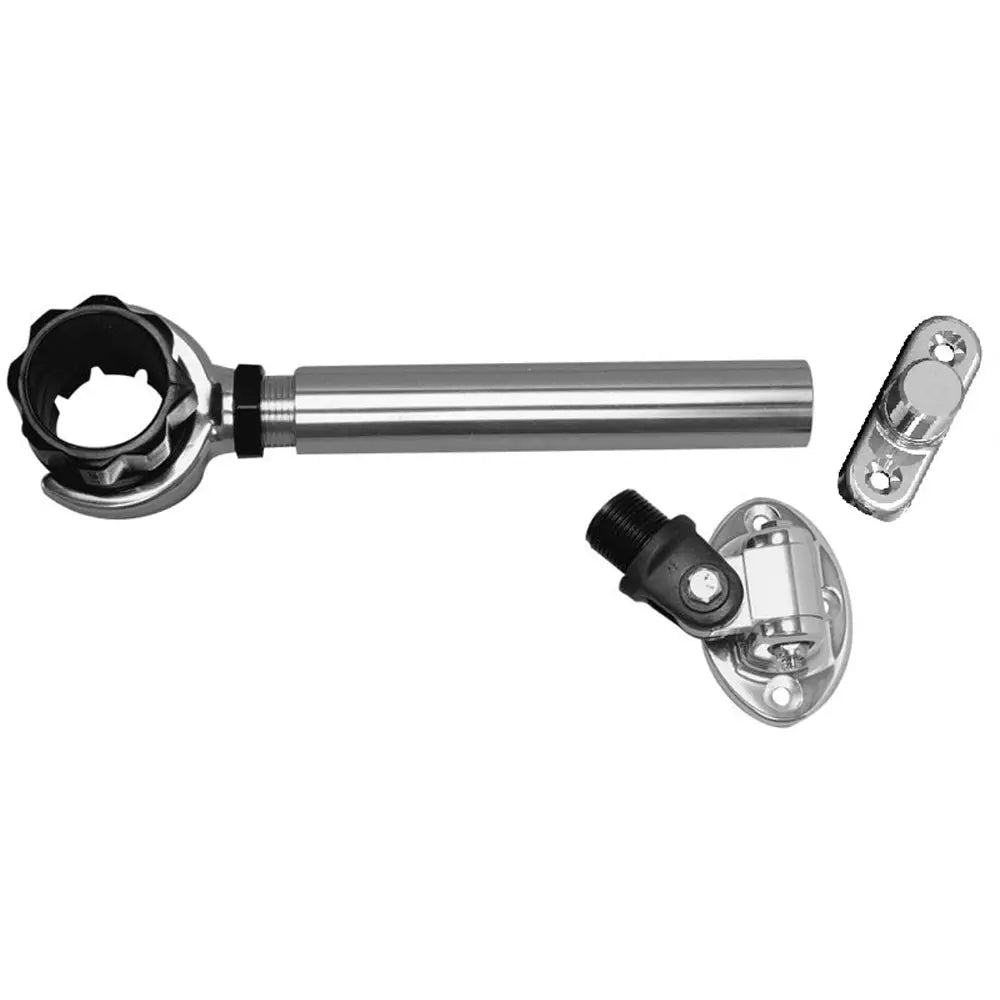 Rupp Threaded Antenna Support w/6" Pipe Mount, Oval 4-Way Base &amp; 1.5" Collar [PAK-0005]