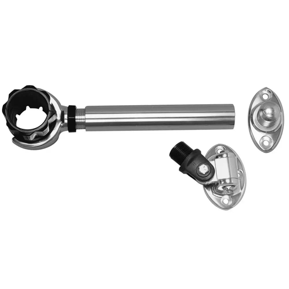 Rupp Threaded Antenna Support w/6" Flat Mount, Oval 4-Way Base &amp; 1.5" Collar [PAK-0006]