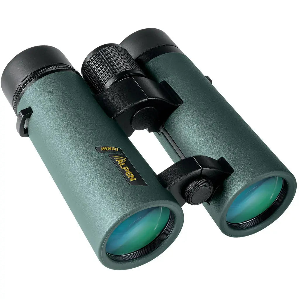 Alpen Optics Wings Binoculars 8X42 Wide Angle - BAK4 Glass, Green