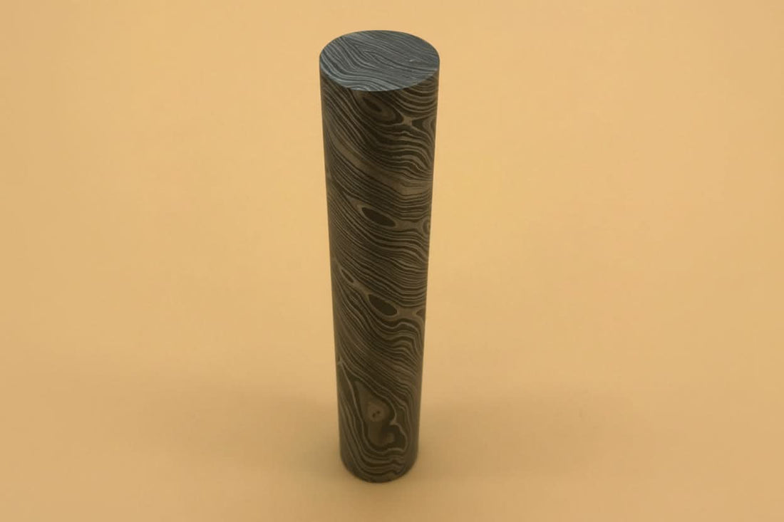Custom Handmade Damascus Steel Round Rod 5.5 Inch 25.5 mm Diameter