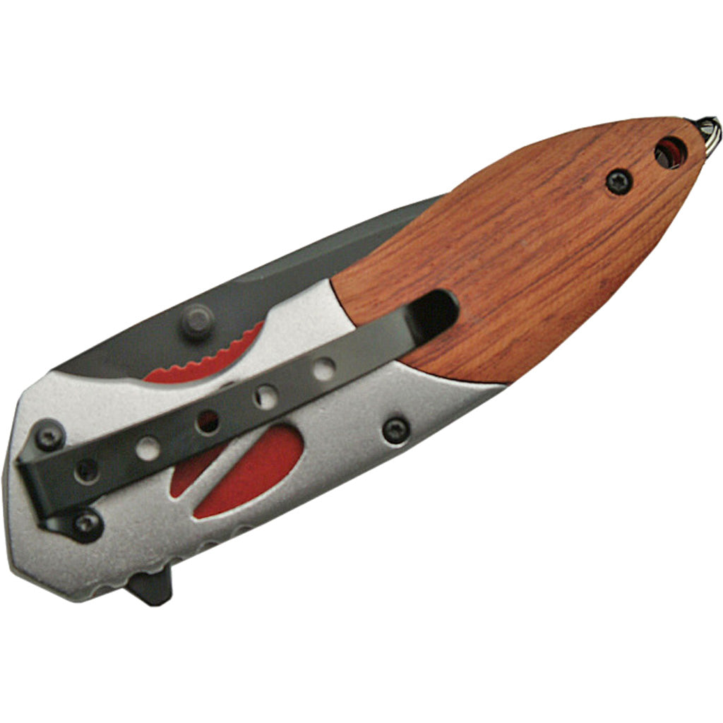 SZCO Deer Imprint Knife 4.5 Inch with Wood Handle - Stylish and Functional Everyday Carry