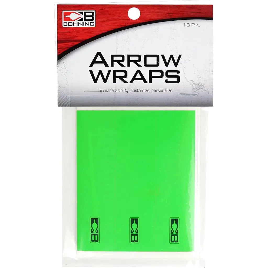 Bohning Arrow Wraps Small Diameter 5.5 in. Neon Green - 13 Pack