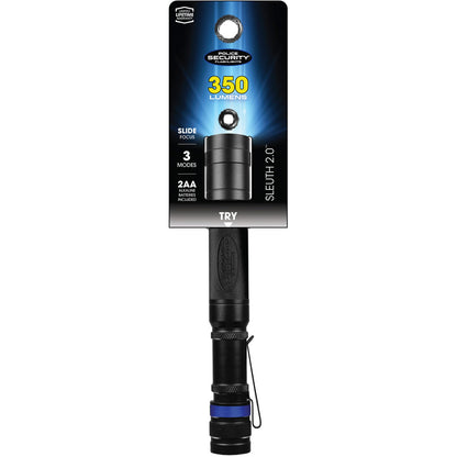 Police Security Sleuth 2.0 Flashlight - Compact 350-Lumen LED Torch with Adjustable Focus