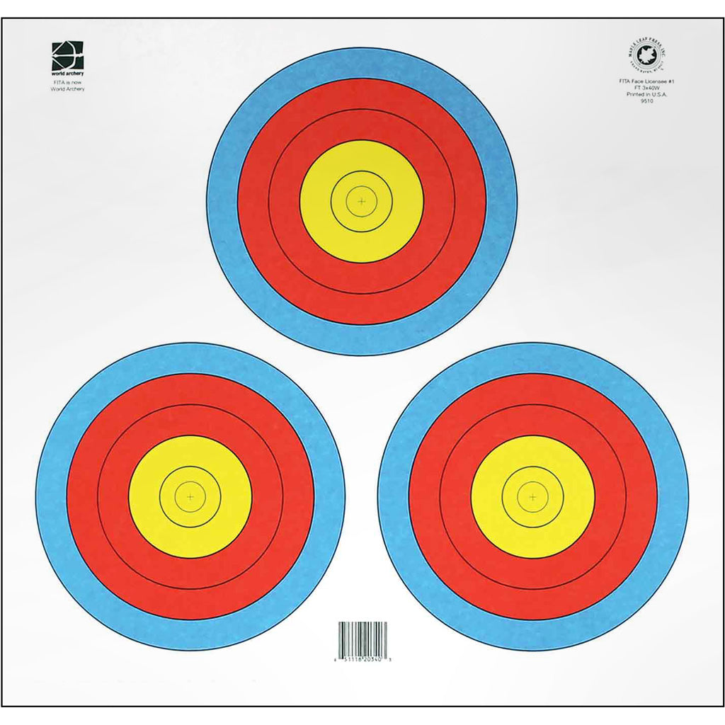Maple Leaf Press Official World Archery 3 Spot Triangular Targets - Pack of 25