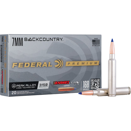 Federal Premium 7mm Backcountry Rifle Ammo - 168 Grain Barnes LRX - 20 Rounds
