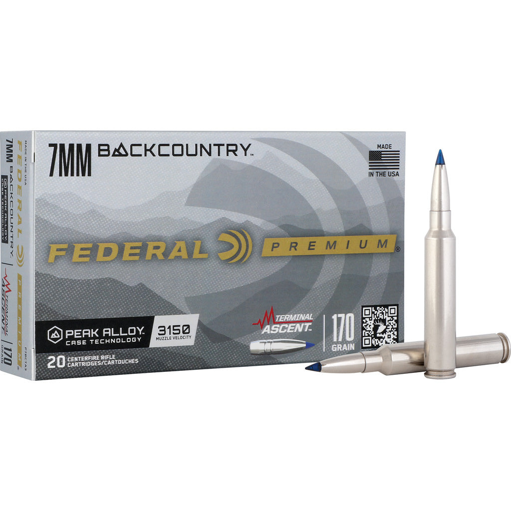 Federal Premium 7mm Backcountry Rifle Ammo - 170 Grain Terminal Ascent - 20 Rounds