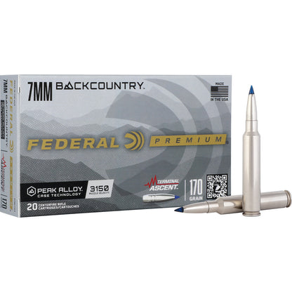 Federal Premium 7mm Backcountry Rifle Ammo - 170 Grain Terminal Ascent - 20 Rounds