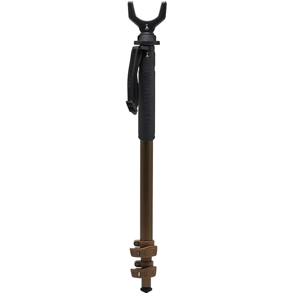 Manfrotto Alpha S.H.O.T. Monopod V Kit Brown - 66 inch Travel Camera Support with V-Shaped Yoke and Spiked Foot