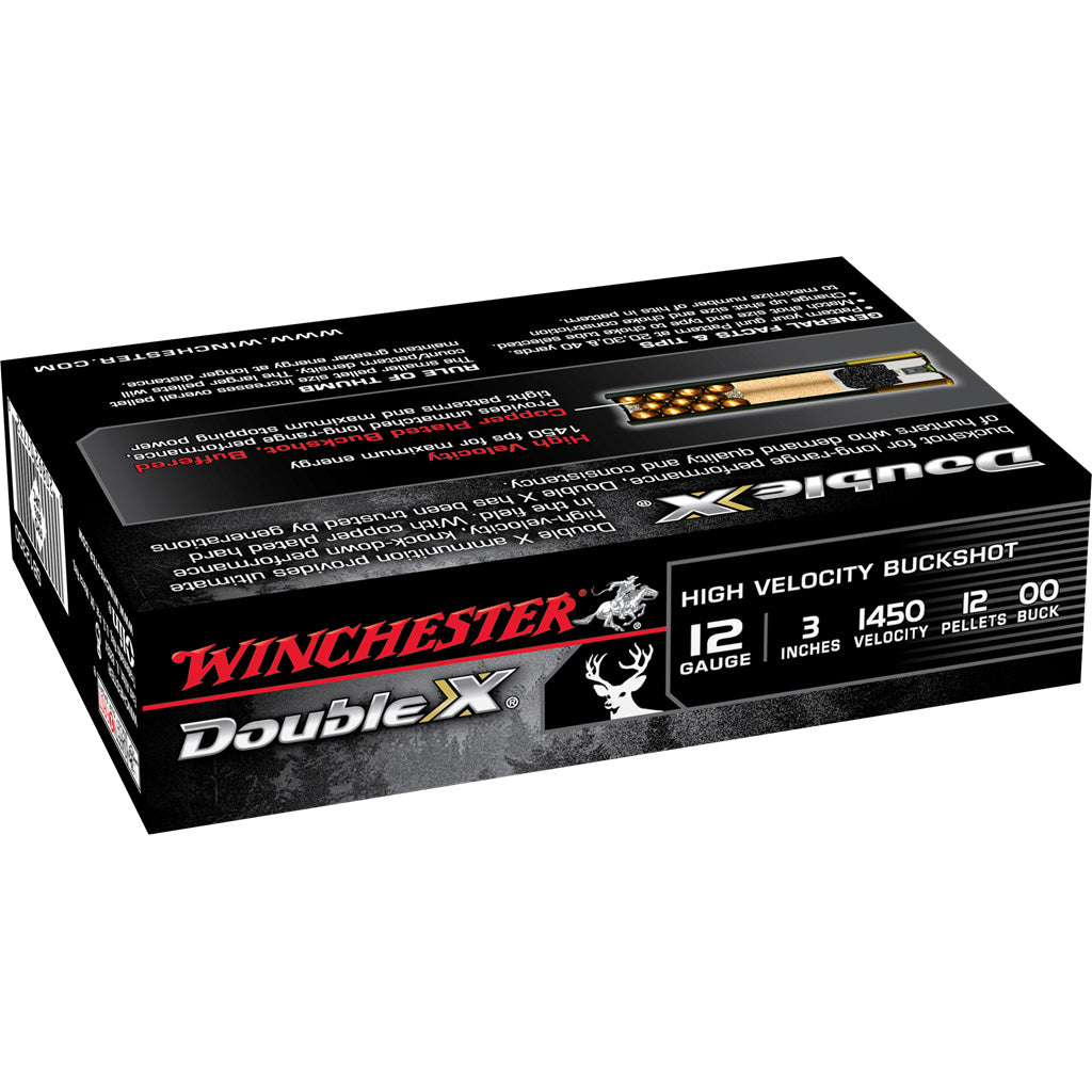 Winchester Double X Buckshot 12 Gauge 3-Inch Shell with 12 Pellets of 00 Buckshot (5 Rounds)