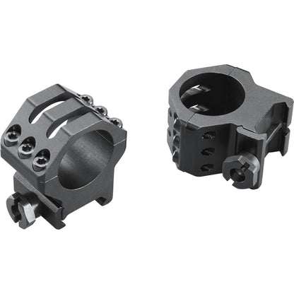 Weaver Classic 6-Hole Skeleton Rings Matte Black, 1-Inch Height * Secure Mounting for Optics and Firearms