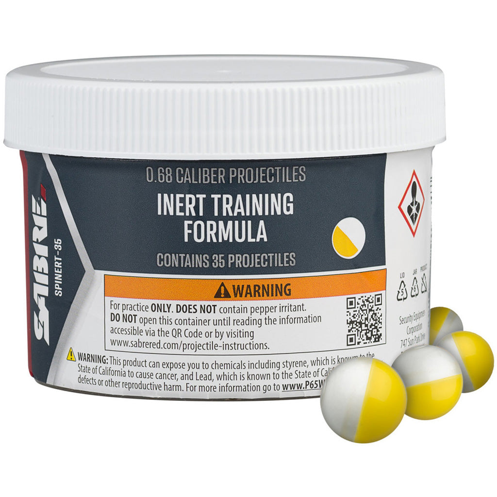 Sabre Inert Practice 0.68 Caliber Projectiles - 35 Count for SL-P1C Pepper Launcher