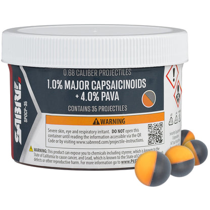 Sabre Red Pepper Projectiles 35 Count * Maximum Strength for Law Enforcement and Personal Defense