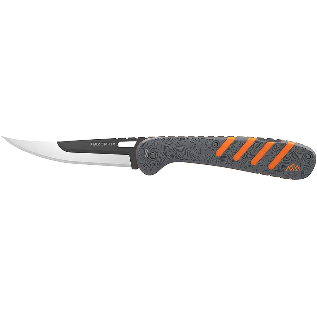 Outdoor Edge Razor HTX 5.0-Inch Folding Knife with 6 Blades - Orange and Gray