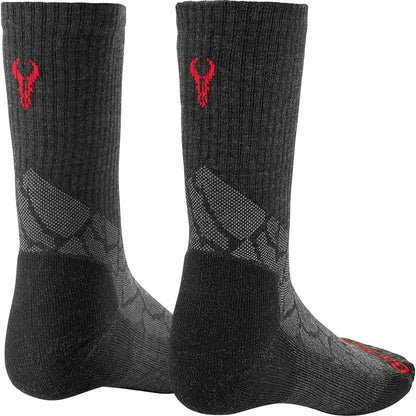 Badlands Lightweight Merino Crew Sock Black/Grey Large - Superior Comfort and Durability