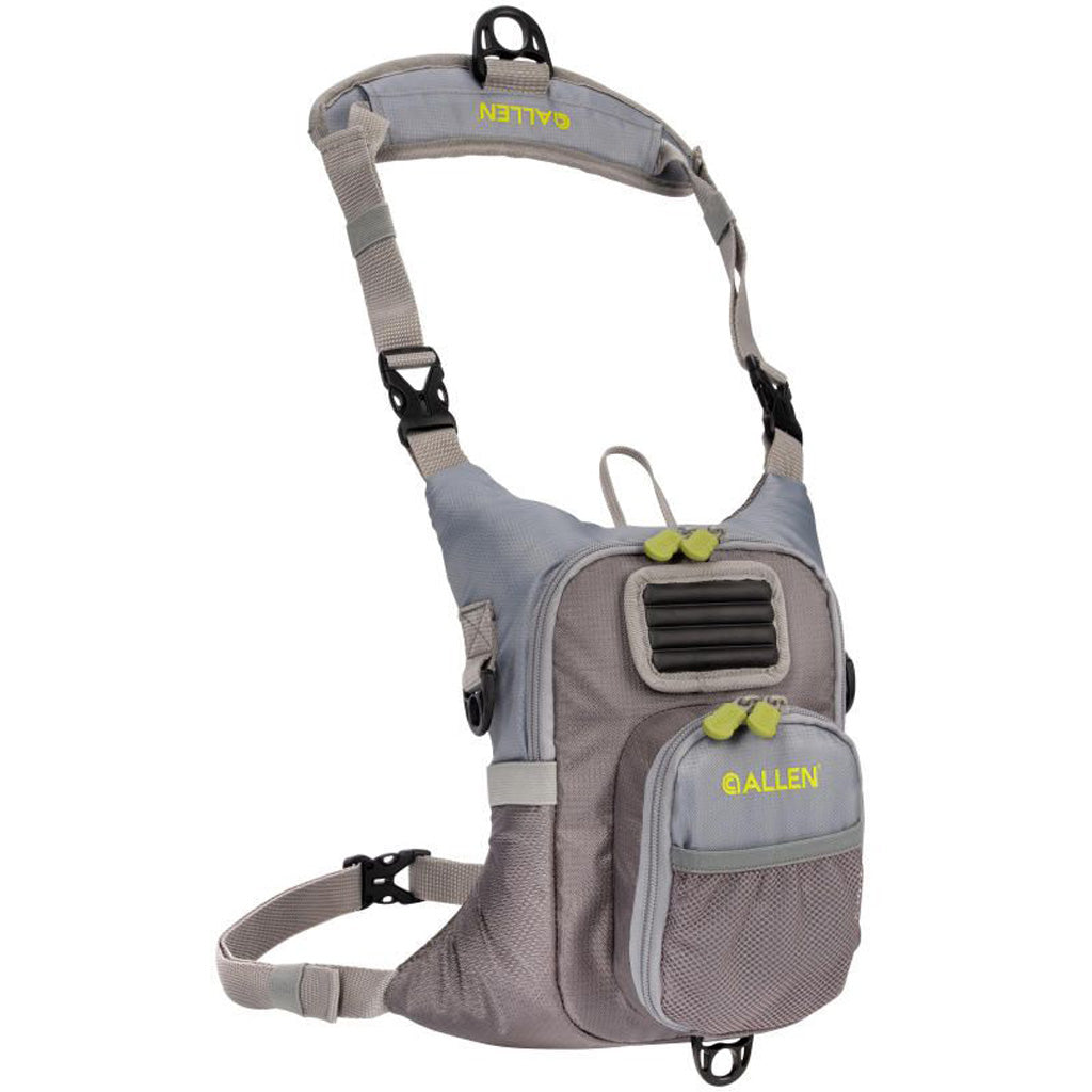 Allen Fall River Chest Pack Gray * Versatile Fishing Tackle Organizer with Adjustable Straps