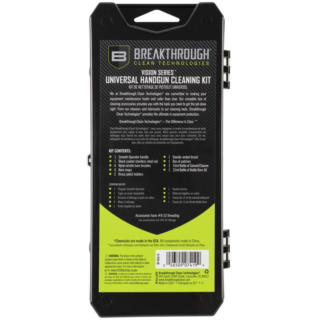 Allen Breakthrough Vision Series Handgun Cleaning Kit with Oil and Solvent