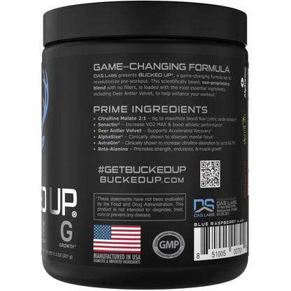 Bucked Up Pre-Workout Blue Raz - 30 Serving Tub by Bucked Up