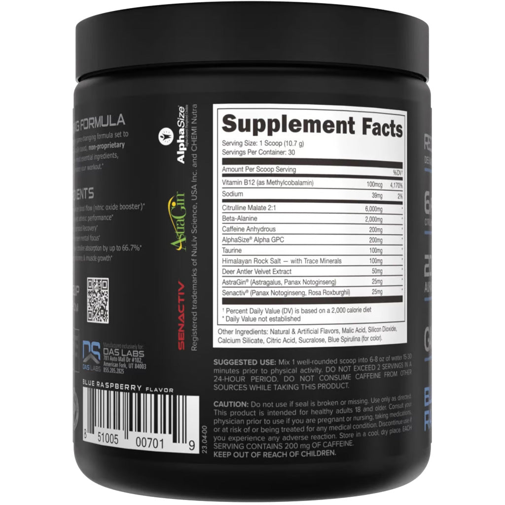 Bucked Up Pre-Workout Blue Raz - 30 Serving Tub by Bucked Up