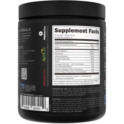 Bucked Up Pre-Workout Blue Raz - 30 Serving Tub by Bucked Up