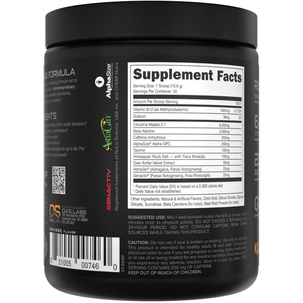 Bucked Up Killa OJ Pre-Workout Supplement - 30 Servings