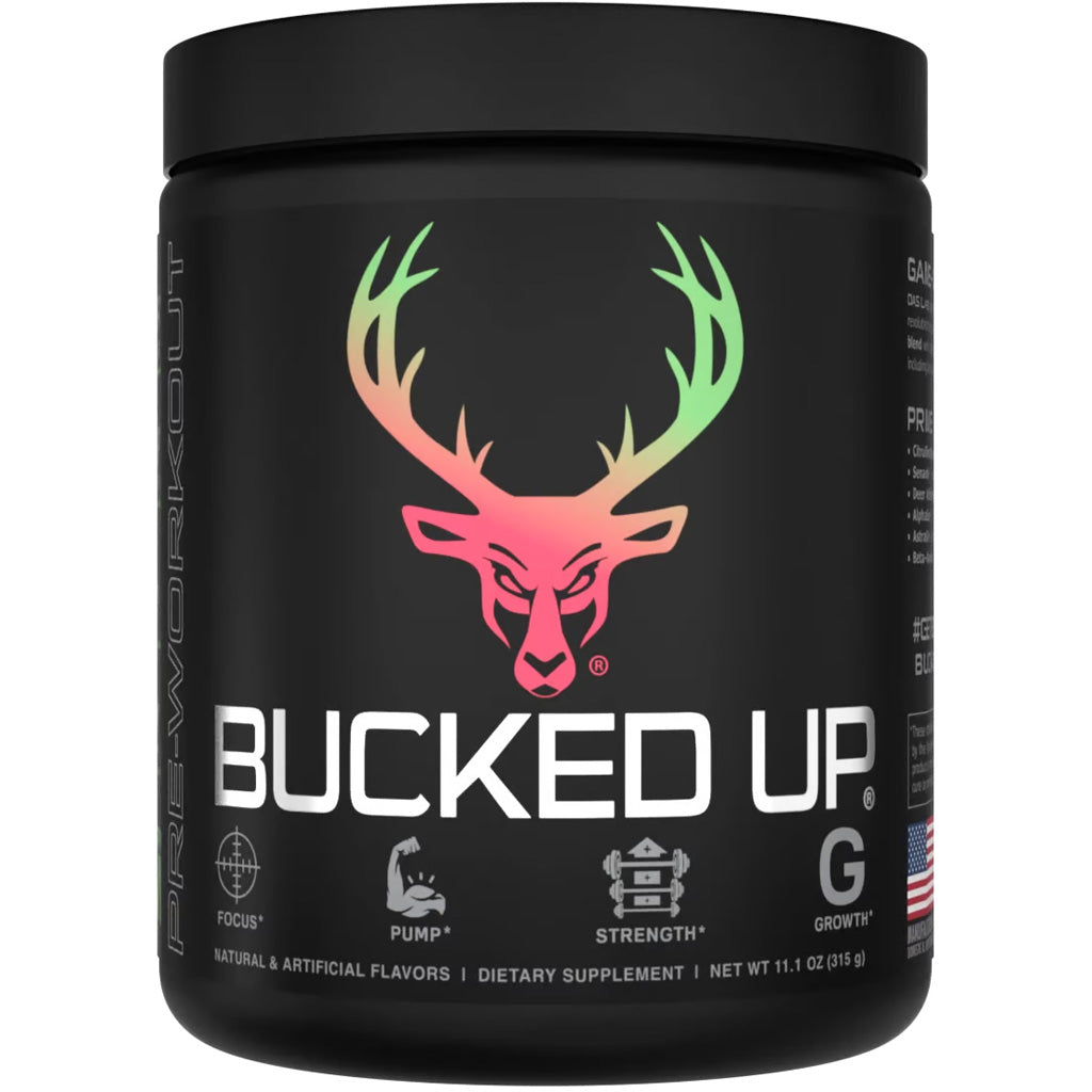 Bucked Up Pre-Workout Strawberry Kiwi 30 Serving Tub - All-Natural, Organic, Caffeinated Boost for Intense Workouts