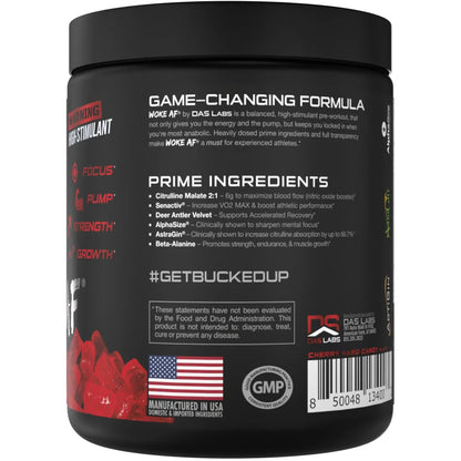 Bucked Up Woke AF Cherry Hard Candy Pre-Workout Supplement - 30 Servings