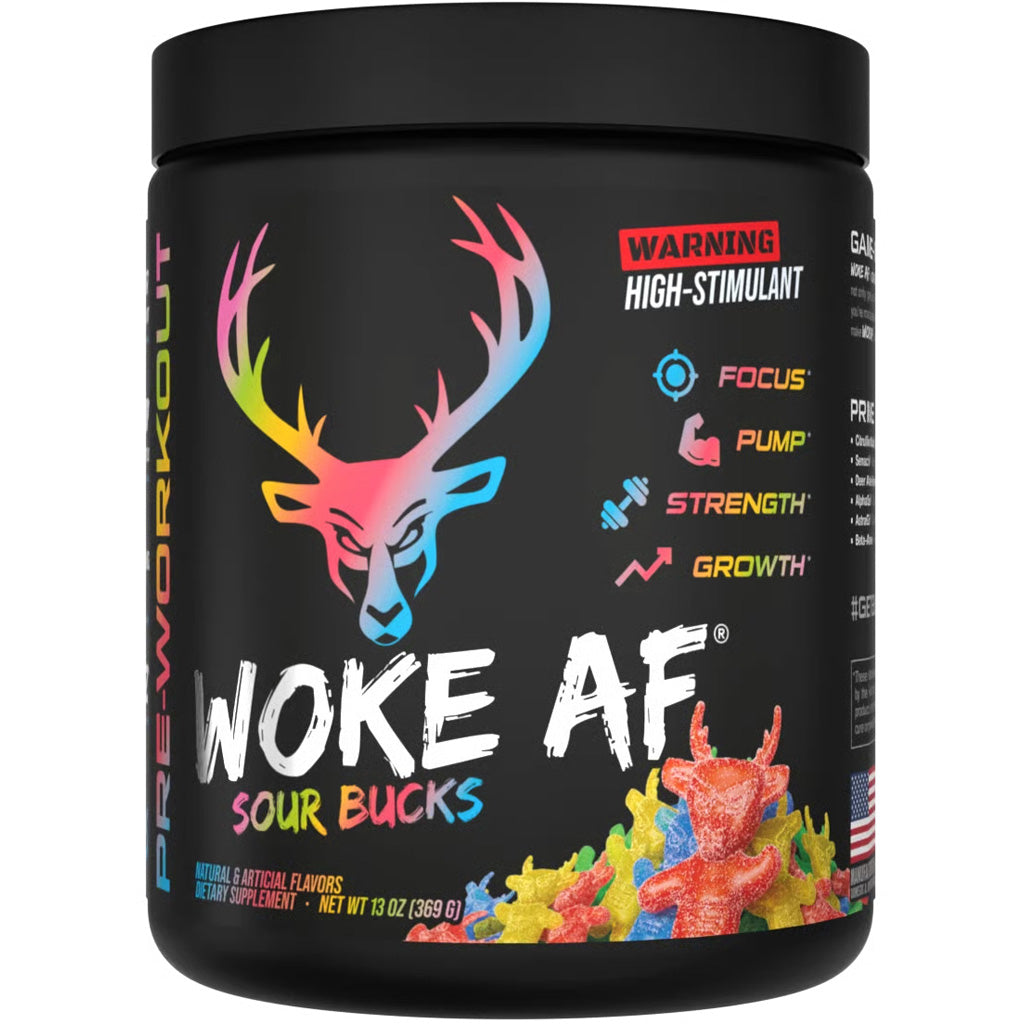 Bucked Up Woke AF Pre-Workout Sour Bucks - 30 Servings | High-Stimulant Energy &amp; Focus Formula
