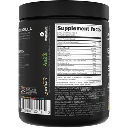 Bucked Up Woke AF Pre-Workout Sour Bucks - 30 Servings | High-Stimulant Energy &amp; Focus Formula