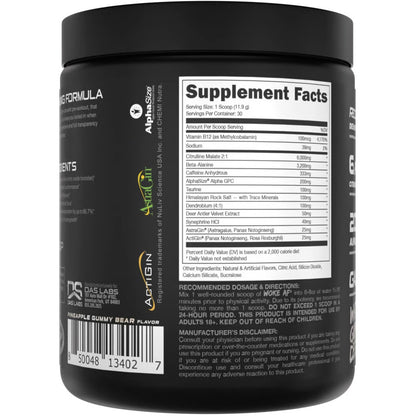 Bucked Up Woke AF Pre-Workout White Gummy Deer * 30 Servings for Enhanced Energy and Focus