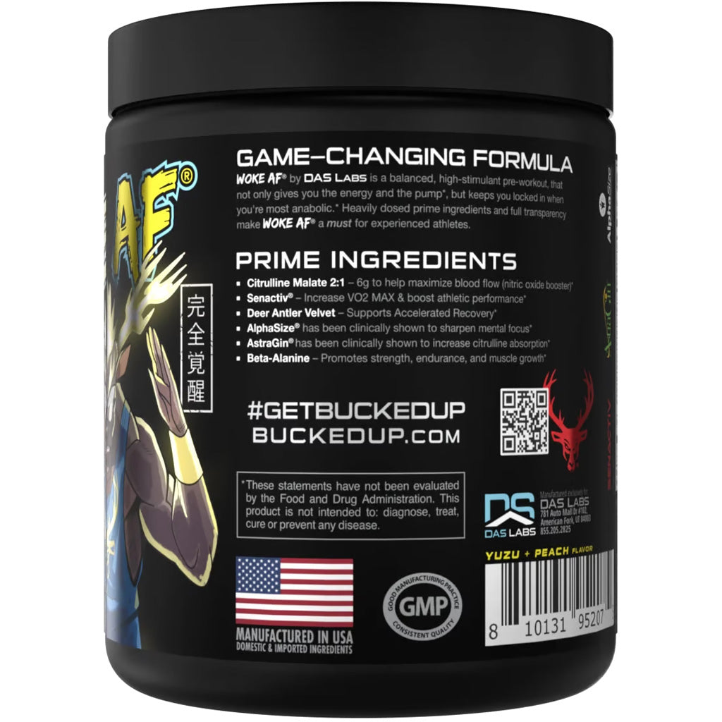 Bucked Up Woke AF Pre-Workout Anime Yuza/Peach - 30 Servings by Bucked Up