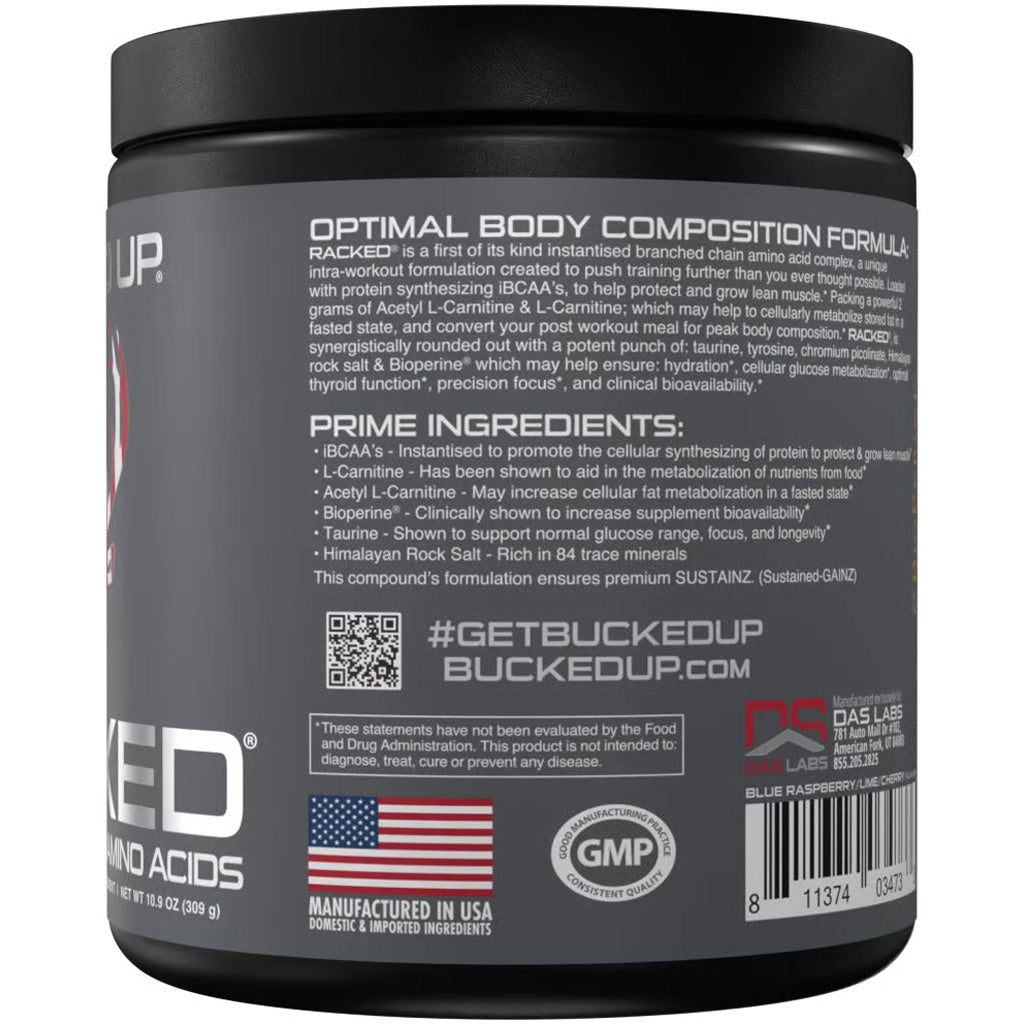 Bucked Up Racked BCAA Rocket Pop - 30 Servings for Muscle Recovery &amp; Fat Burn