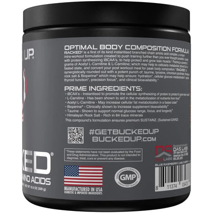Bucked Up Racked BCAA Rocket Pop - 30 Servings for Muscle Recovery &amp; Fat Burn