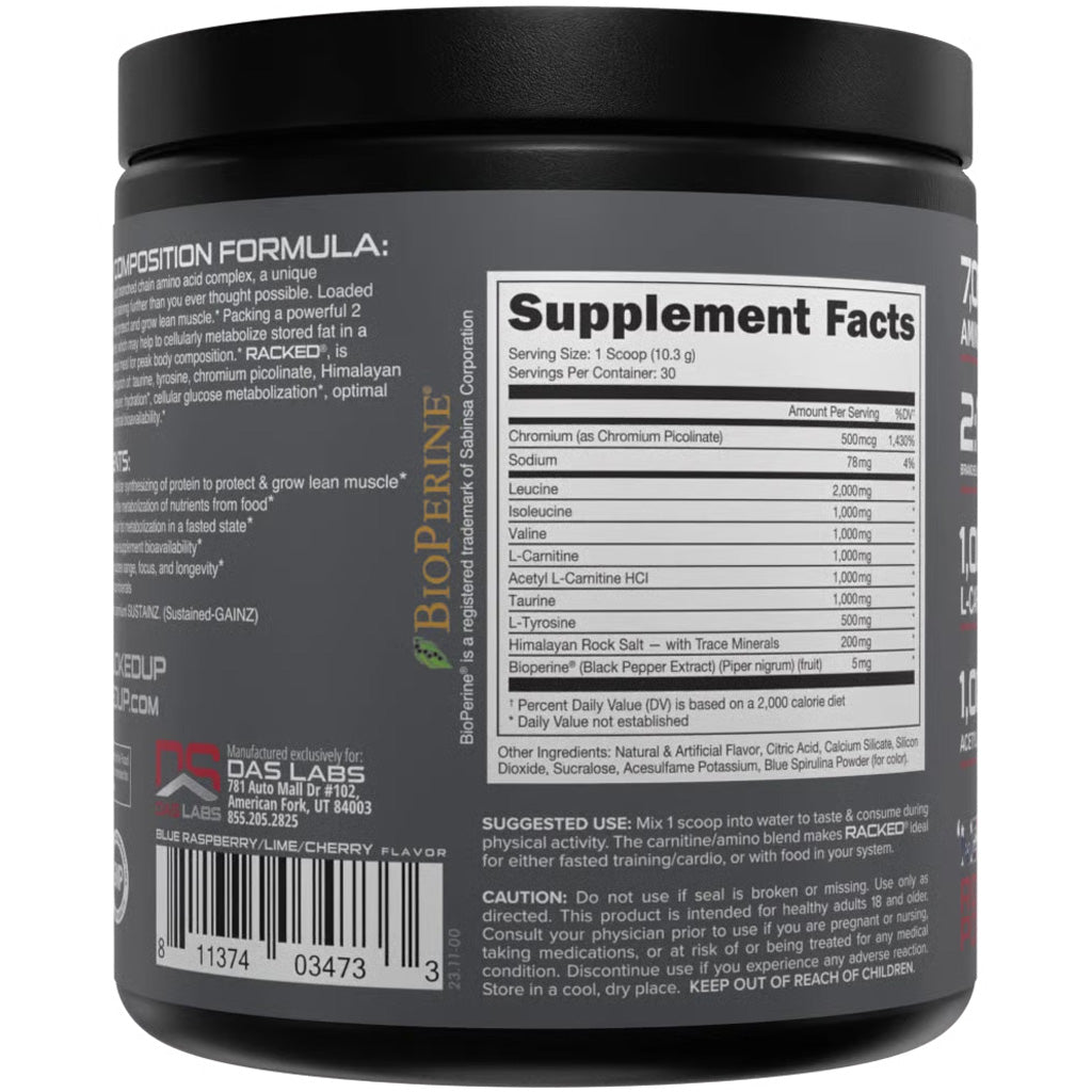 Bucked Up Racked BCAA Rocket Pop - 30 Servings for Muscle Recovery &amp; Fat Burn