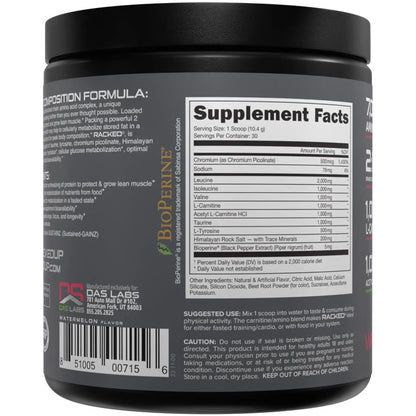 Bucked Up Racked BCAA Watermelon - 30 Servings for Muscle Recovery &amp; Fat Burning