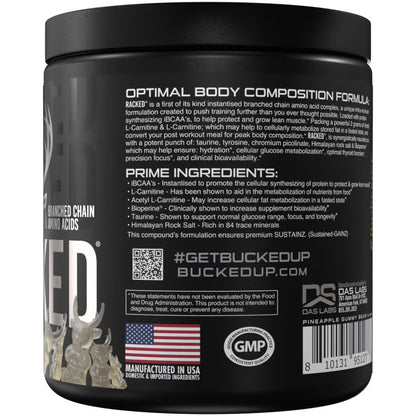 Bucked Up Racked BCAA White Gummy Deer - 30 Servings for Muscle Recovery and Fat Burn