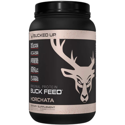 Bucked Up Buck Feed Protein Horchata * 30 Serving Tub with Whey Protein Isolate and Deer Antler Velvet Powder