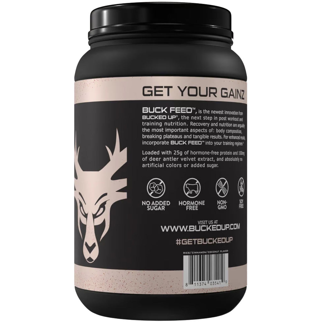 Bucked Up Buck Feed Protein Horchata * 30 Serving Tub with Whey Protein Isolate and Deer Antler Velvet Powder