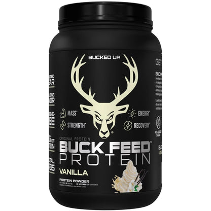 Bucked Up Buck Feed Protein Vanilla, 30 Servings * Hormone-Free Whey Protein Supplement