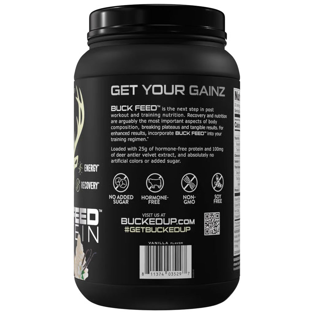 Bucked Up Buck Feed Protein Vanilla, 30 Servings * Hormone-Free Whey Protein Supplement