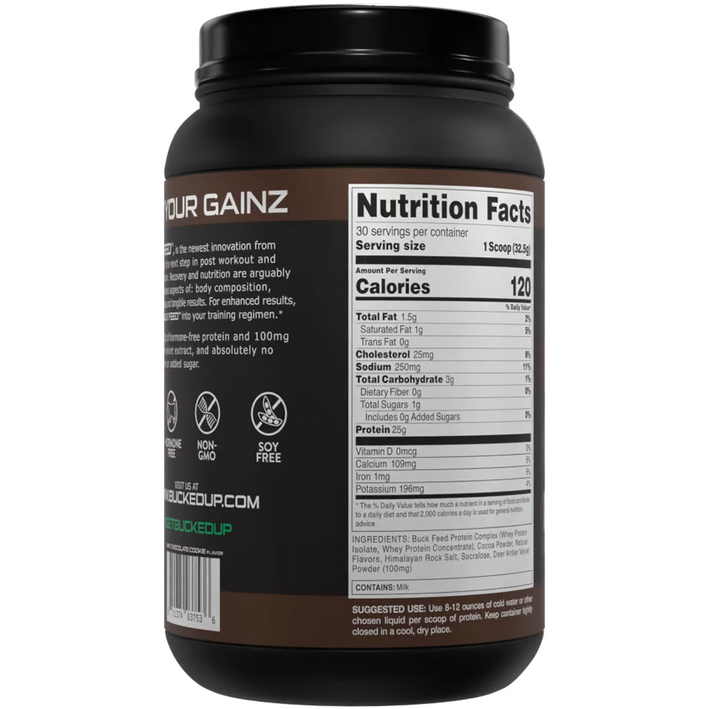 Bucked Up Buck Feed Protein Chocolate Mint 30-Serving Tub
