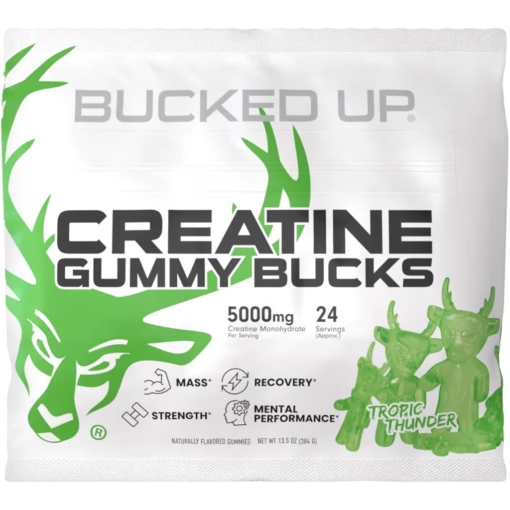 Bucked Up Creatine Gummies Tropic Thunder 24 Pack * Convenient Chewable Creatine Supplement for Muscle Support