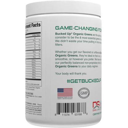 Bucked Up Organic Greens Mixed Berry - 30 Serving Tub for Daily Wellness and Digestive Support