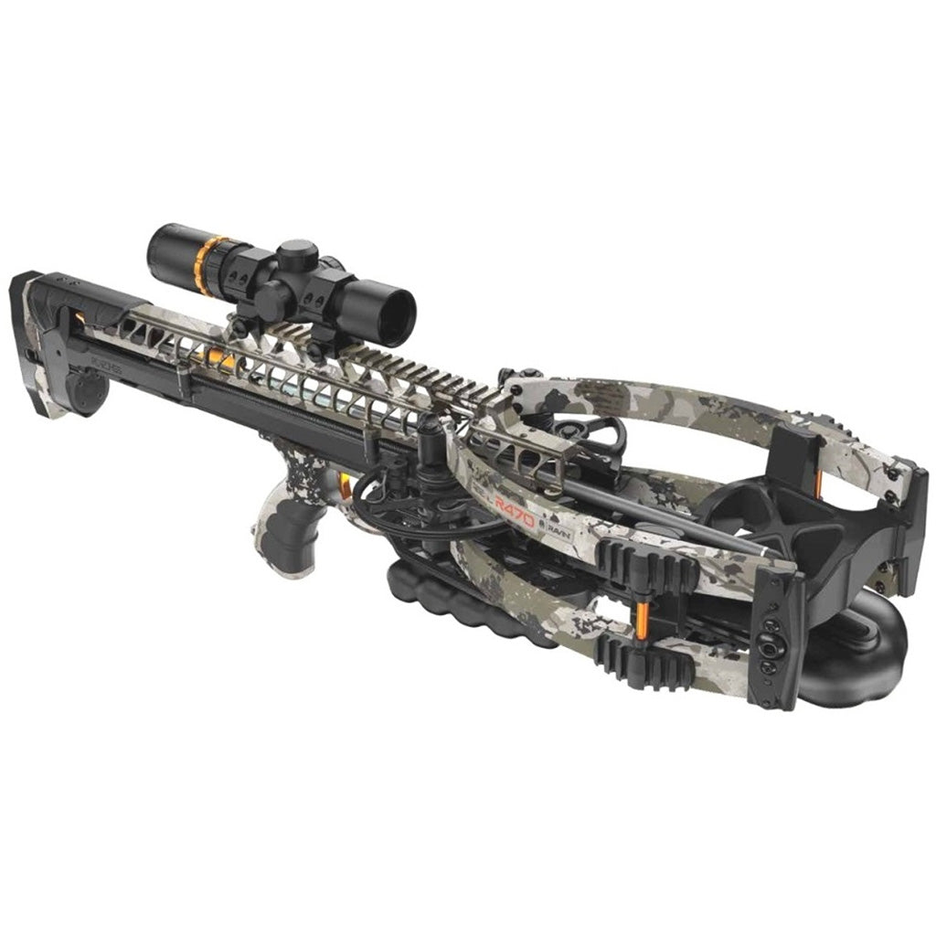 Ravin R470 Crossbow Package Kings XK7 Camo - High-Speed Hunting Bow with Illuminated Scope