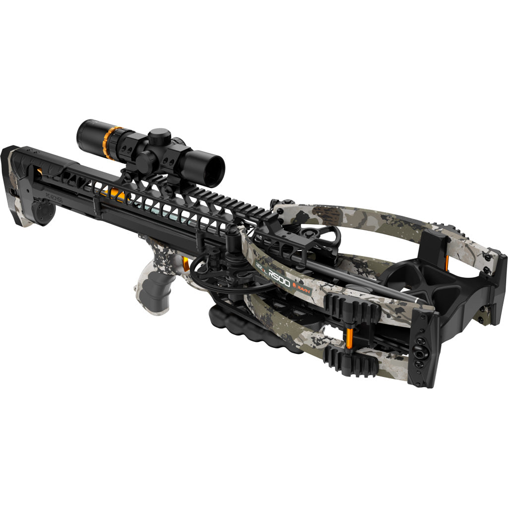 Ravin R500 Crossbow Package Kings XK7 Camo - High-Speed Hunting Bow with Illuminated Scope and Accessories