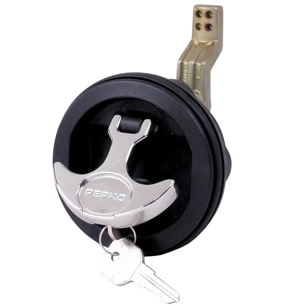 Perko Surface Mount &amp; Latch -  Black Body, Chrome Handle, Offset Cam Bar, 3/4" - 2-3/8" [1091DP1BLK]